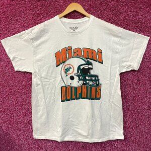 Junk Food NFL Miami Dolphins Throwback Helmet Logo T- Shirt Large